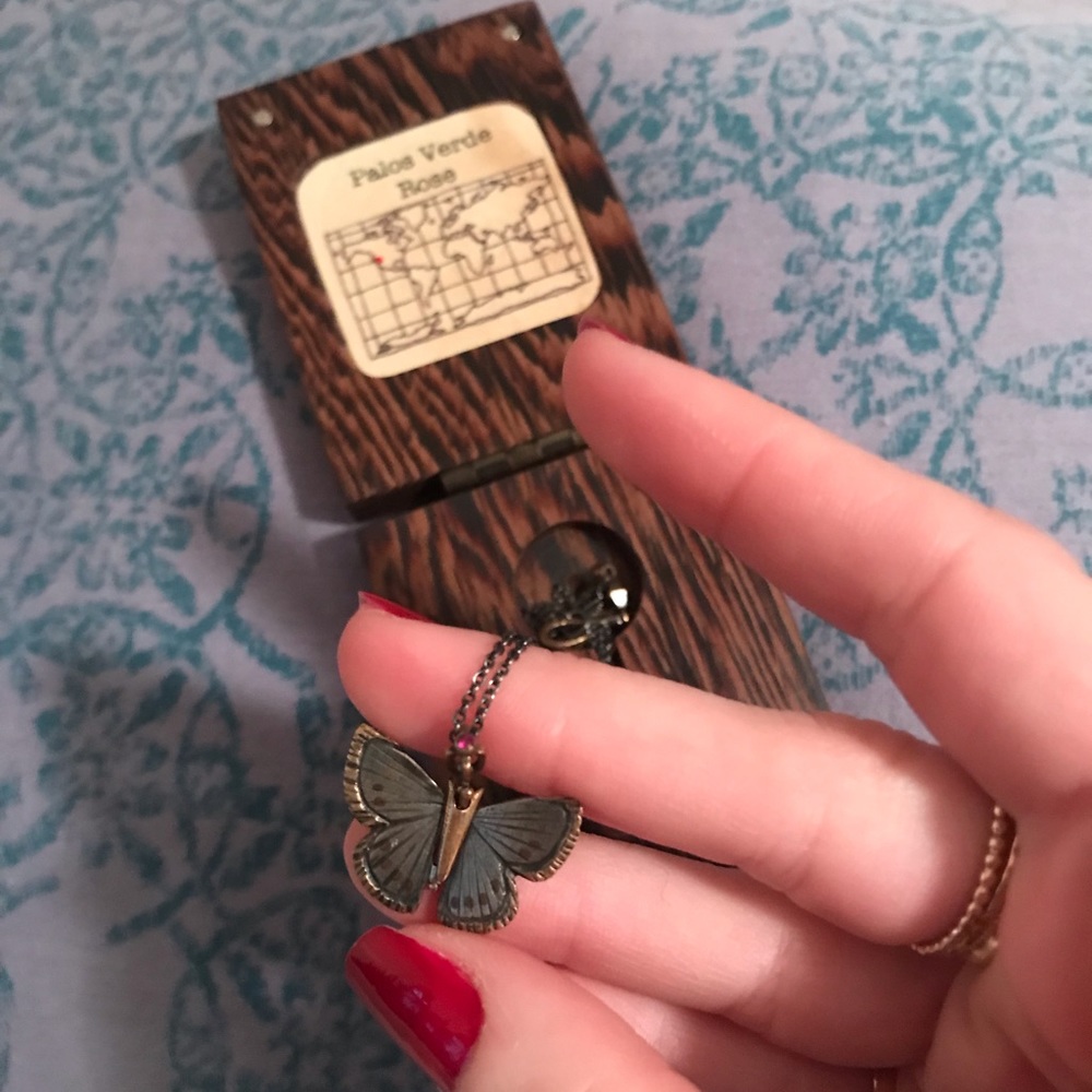 James Banks unique butterfly clasp necklace
